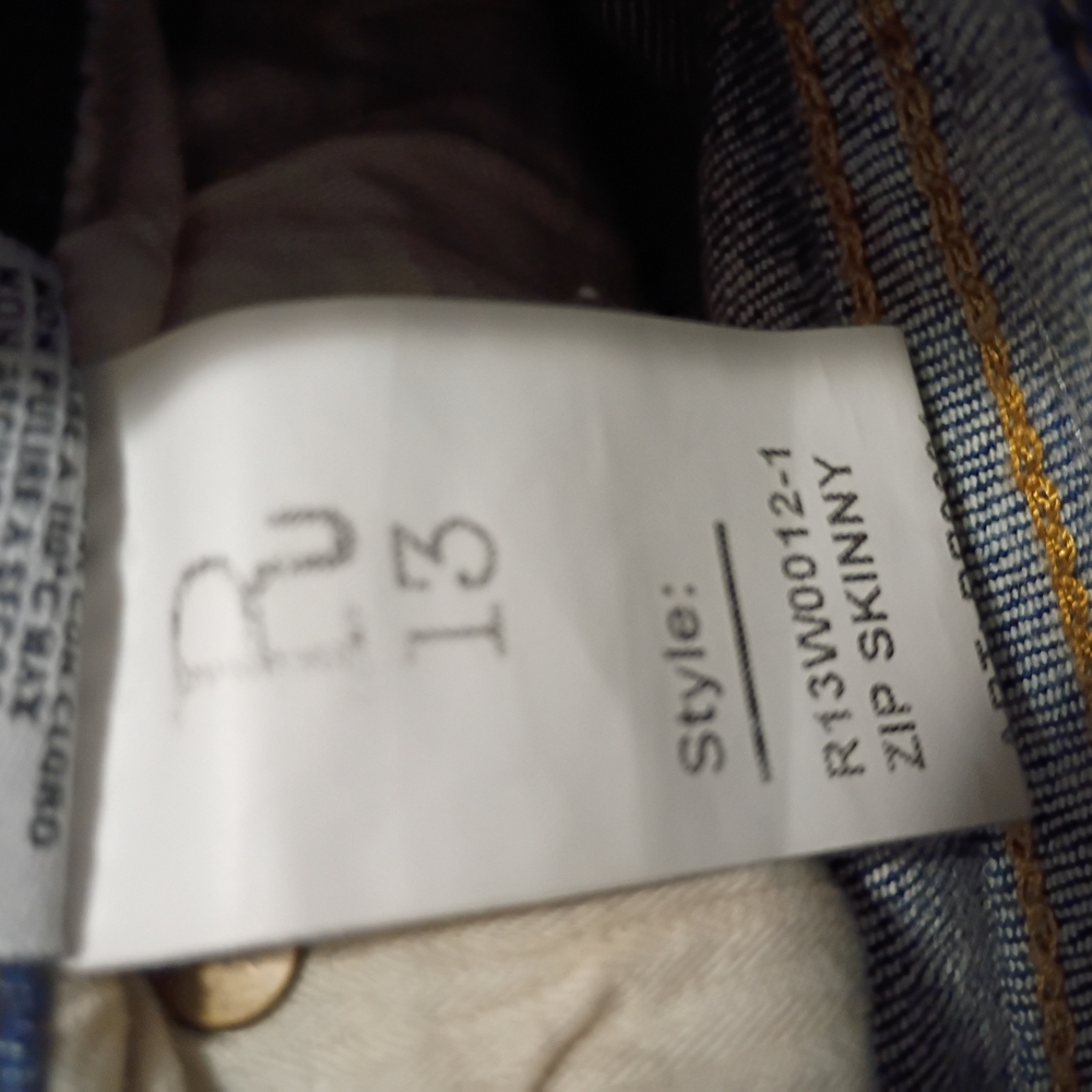 R13 Distressed Skinny Jeans in Medium Blue Wash - Picture 3 of 8